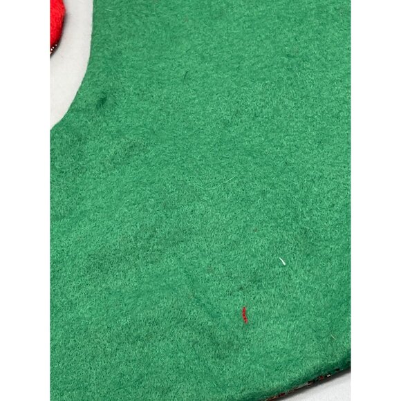 Christmas holiday stocking set 2 red green snowflakes hooks plaid soft felt READ - Picture 8 of 8